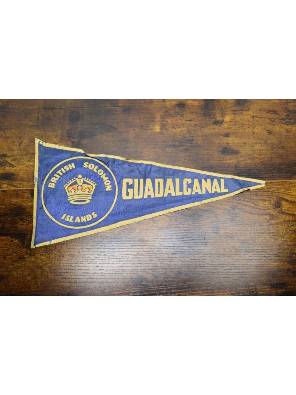 Vintage Guadalcanal pennant British Solomon Islands 16 inches